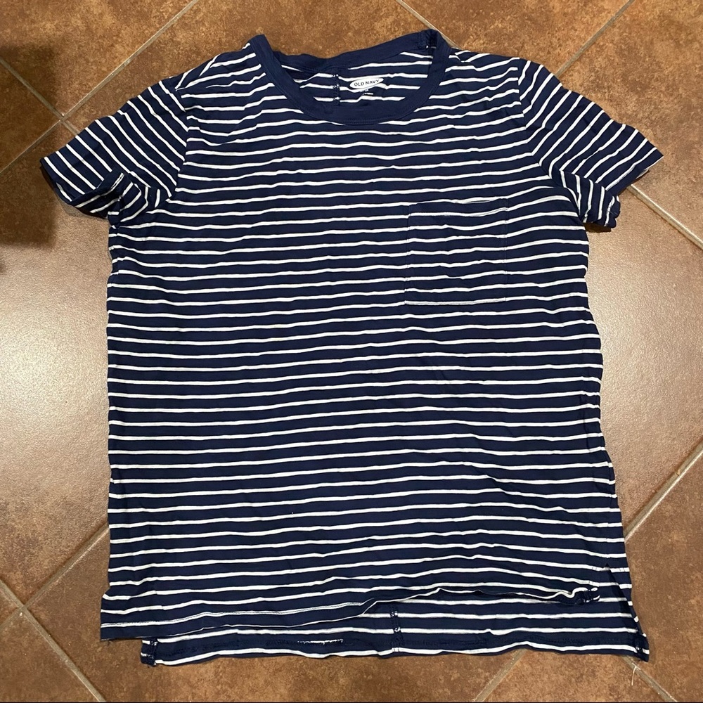 Old Navy Striped Boyfriend Pocket Tee